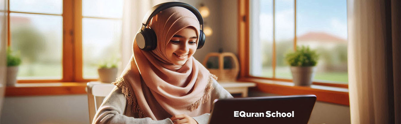 A Muslim girl in a Quran class