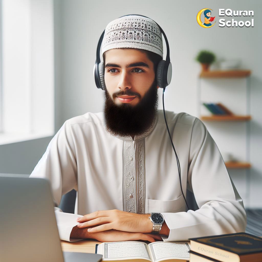 Male Quran tutor teaching Quran class
